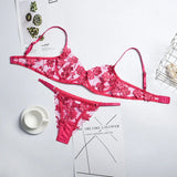 Transparent Floral Underwear Set