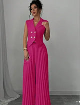 Women's V-Neck Sleeveless 2-Piece Set