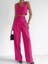 Women’s Canvas Sleeveless Vest Set