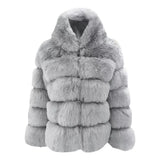 Women’s Plus Size Faux Fur Fox Jacket