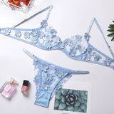 Transparent Floral Underwear Set