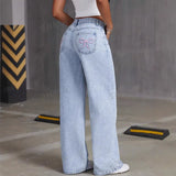 High Waist Straight Leg Denim Jeans