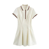 French Waist Pleated Mini Dress