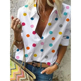 Women’s Colorful Polka Dot Blouse