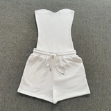 Women's Ribbed Tube Bodysuit Two-Piece Set