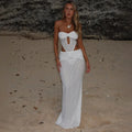 Bandeau Cut-Out Crochet Maxi Swim Dress