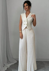 Women's V-Neck Sleeveless 2-Piece Set