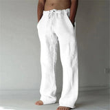 Men's Casual Linen-Style Polyester Pants