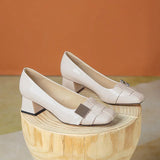 Square Toe Patent Leather Pumps