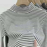 Women’s Striped Long-Sleeve Velvet Pullover