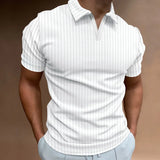 Men's Casual Polo Shirt with Zipper