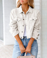 Women Long Sleeved Casual Denim Jacket for autumn season