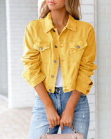 Women Long Sleeved Casual Denim Jacket for autumn season