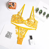 Transparent Floral Underwear Set